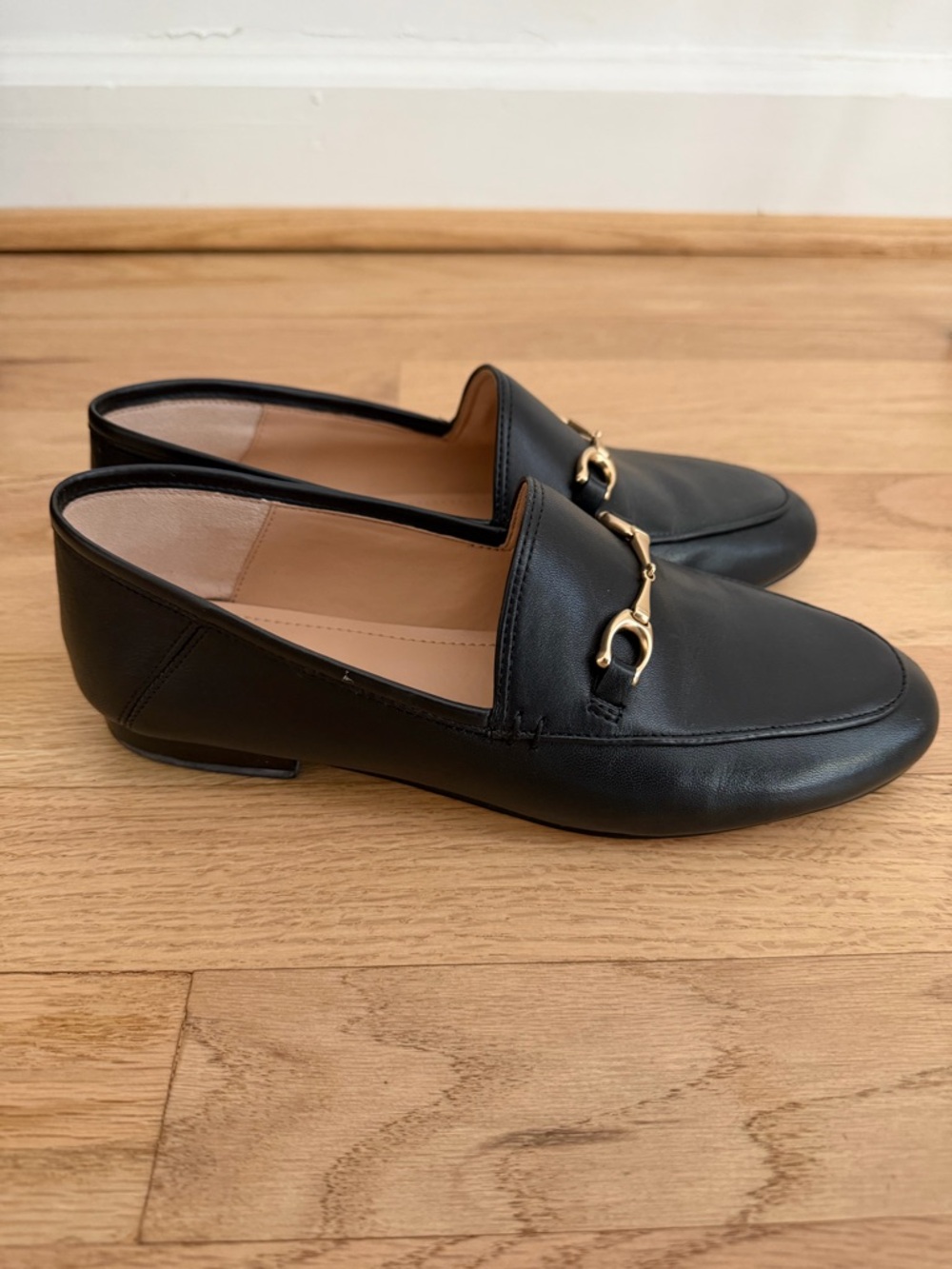Coach Haley Black Leather Loafer with Gold Horsebit Size 6 - Picture 5 of 8